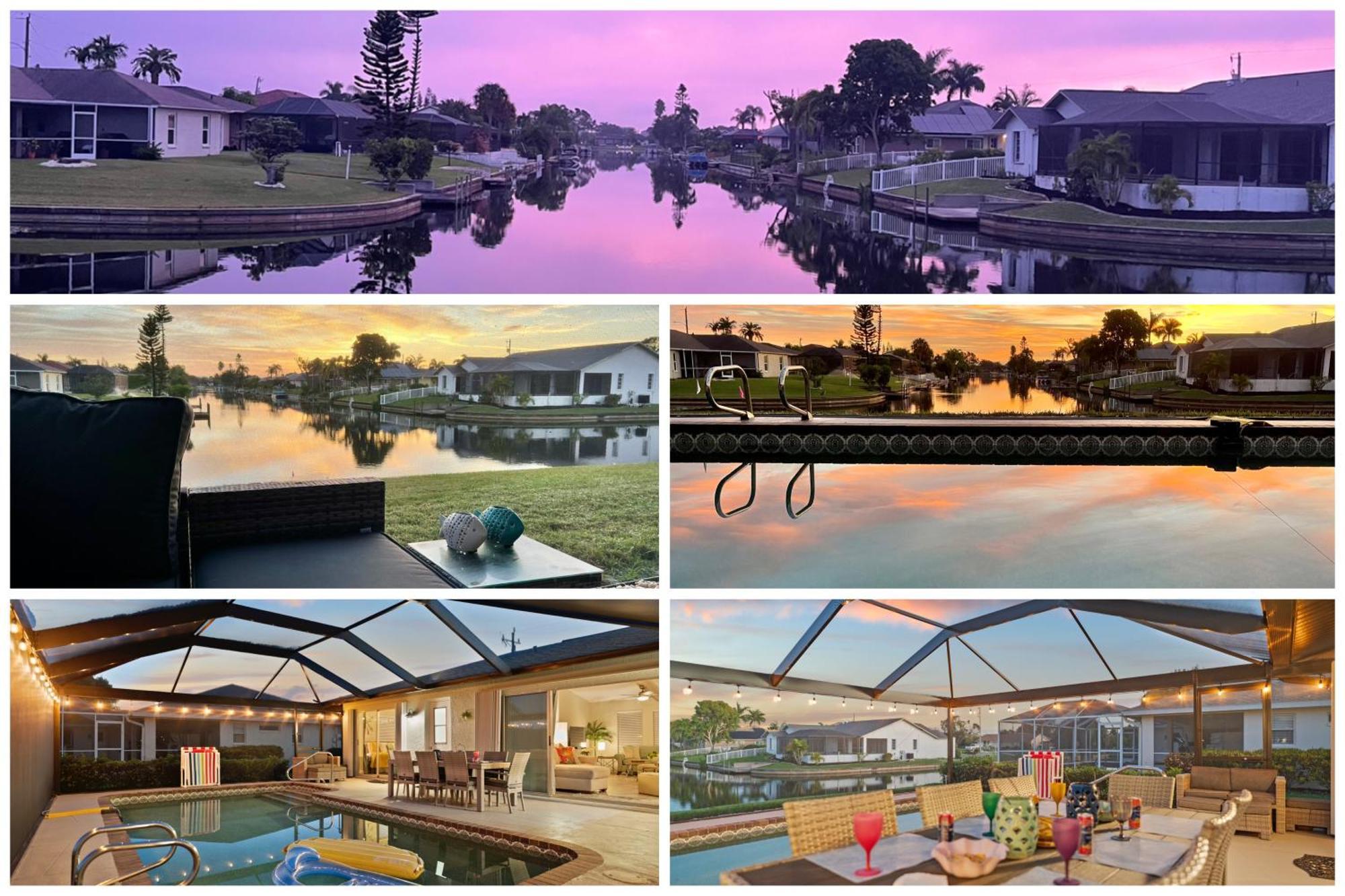 Serenity Waterfront Villa With King Suite, Private Pool, Great Lanai Enclosure And Long Water Views Cape Coral Exterior foto
